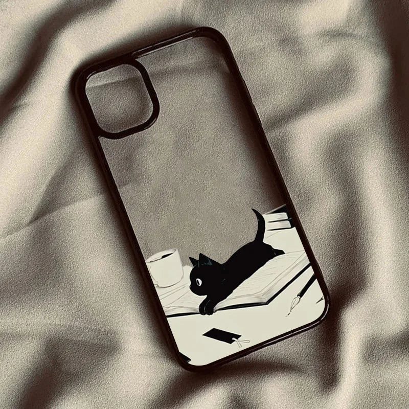 Cutesy™ Black Cat Clear Phone Case