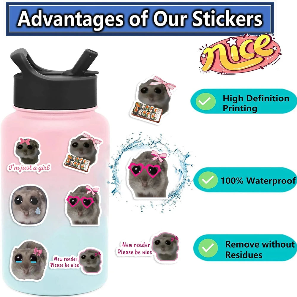 Cutesy™ 56pcs Sad Hamster Meme Stickers