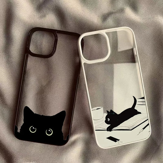 Cutesy™ Black Cat Clear Phone Case