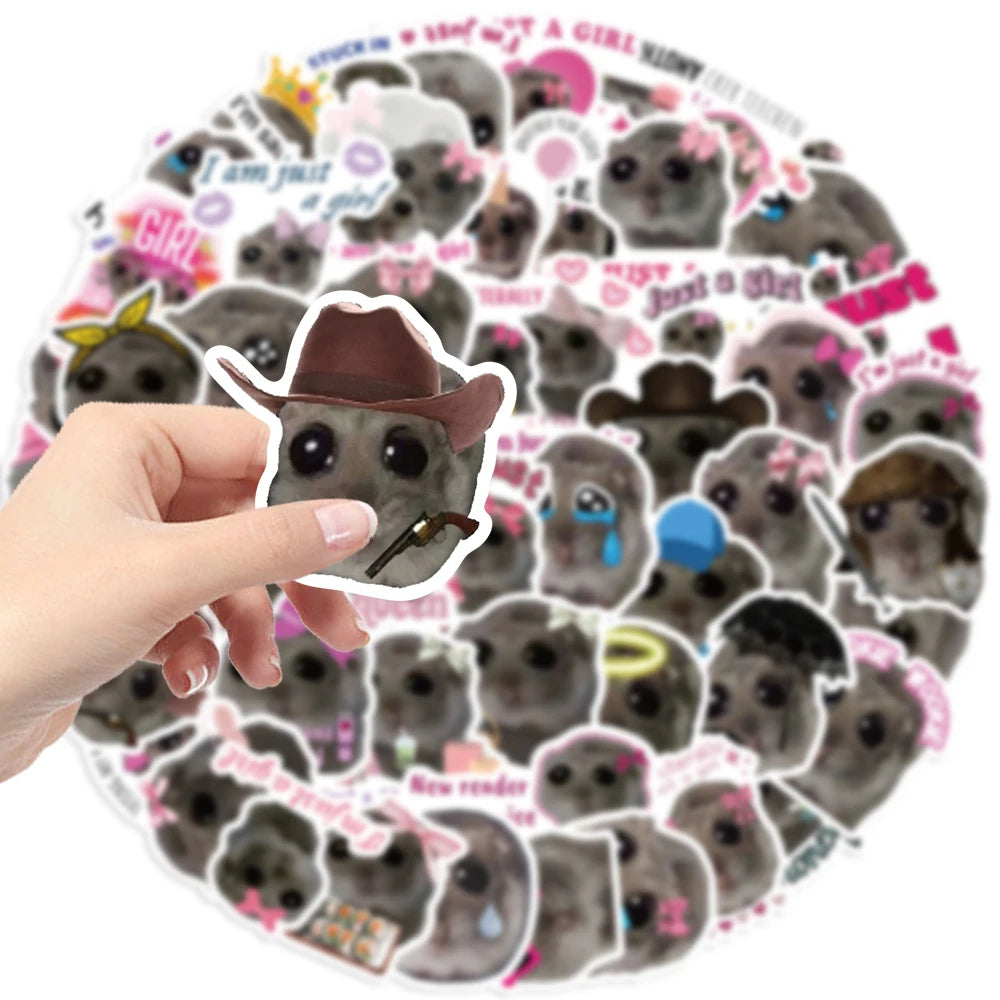 Cutesy™ 56pcs Sad Hamster Meme Stickers