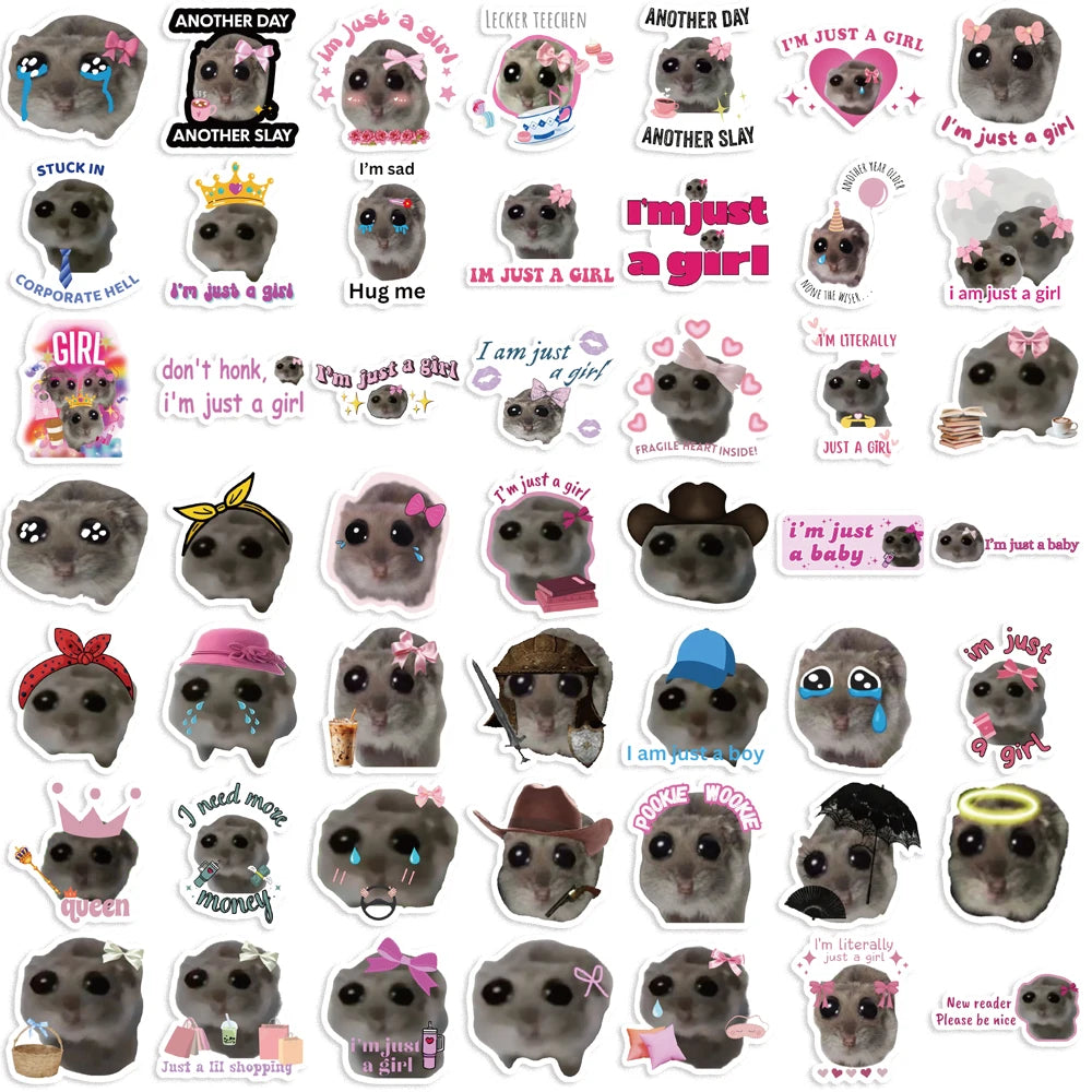 Cutesy™ 56pcs Sad Hamster Meme Stickers