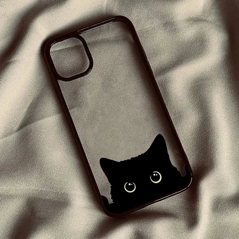 Cutesy™ Black Cat Clear Phone Case