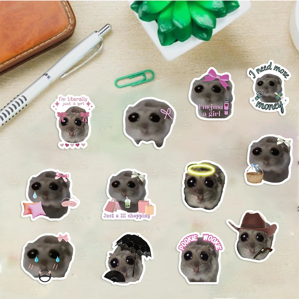 Cutesy™ 56pcs Sad Hamster Meme Stickers