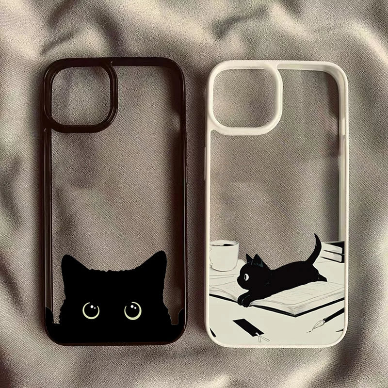 Cutesy™ Black Cat Clear Phone Case