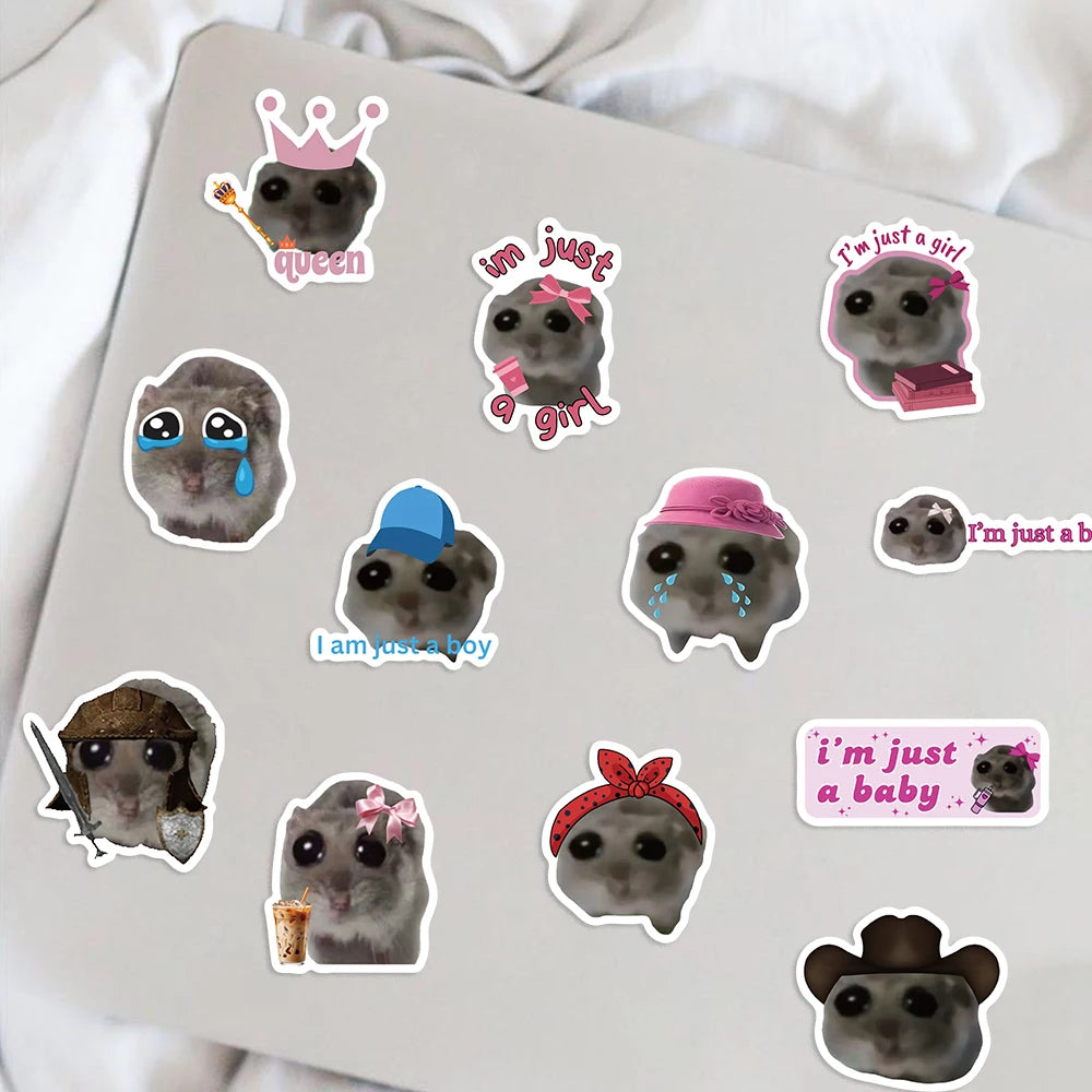 Cutesy™ 56pcs Sad Hamster Meme Stickers